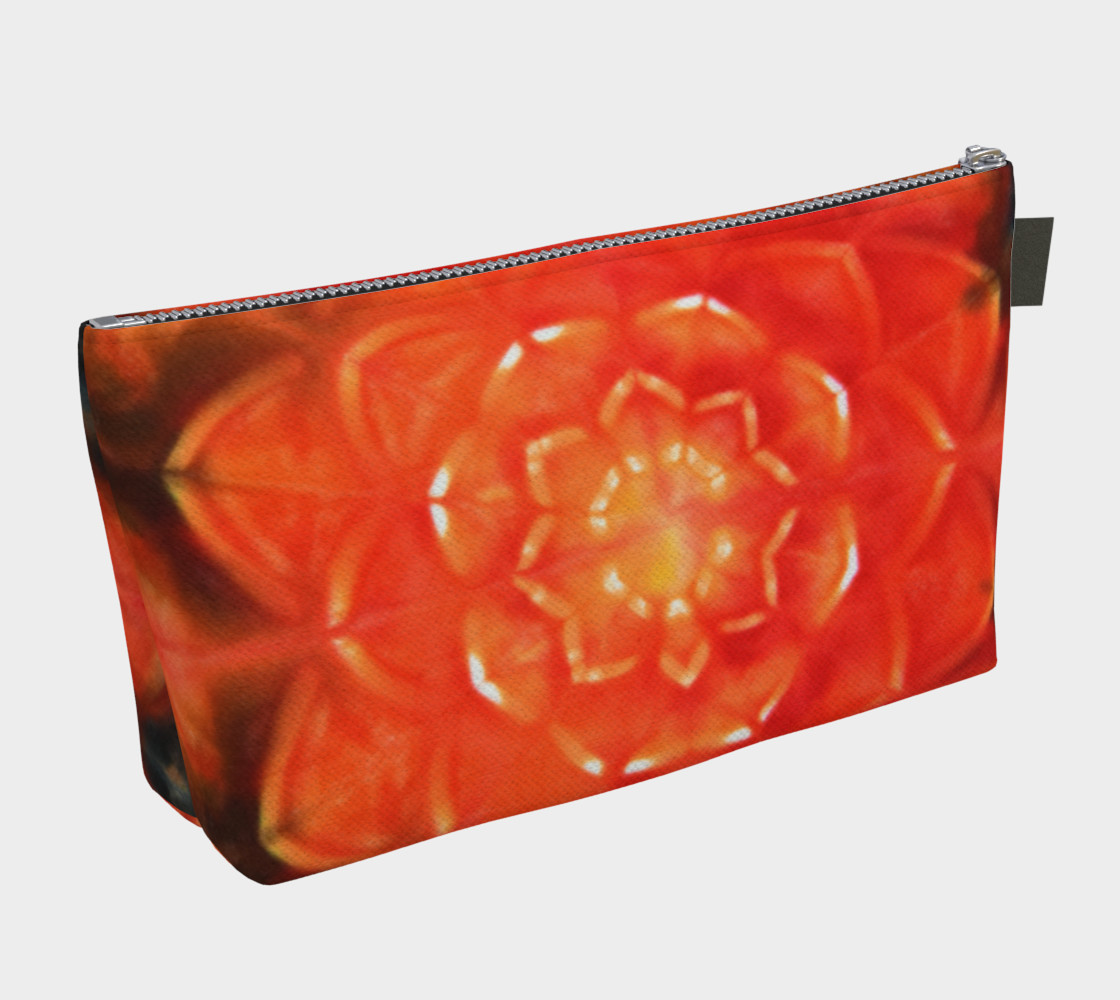 Aperçu de Orange Lotus Makeup Bag #2