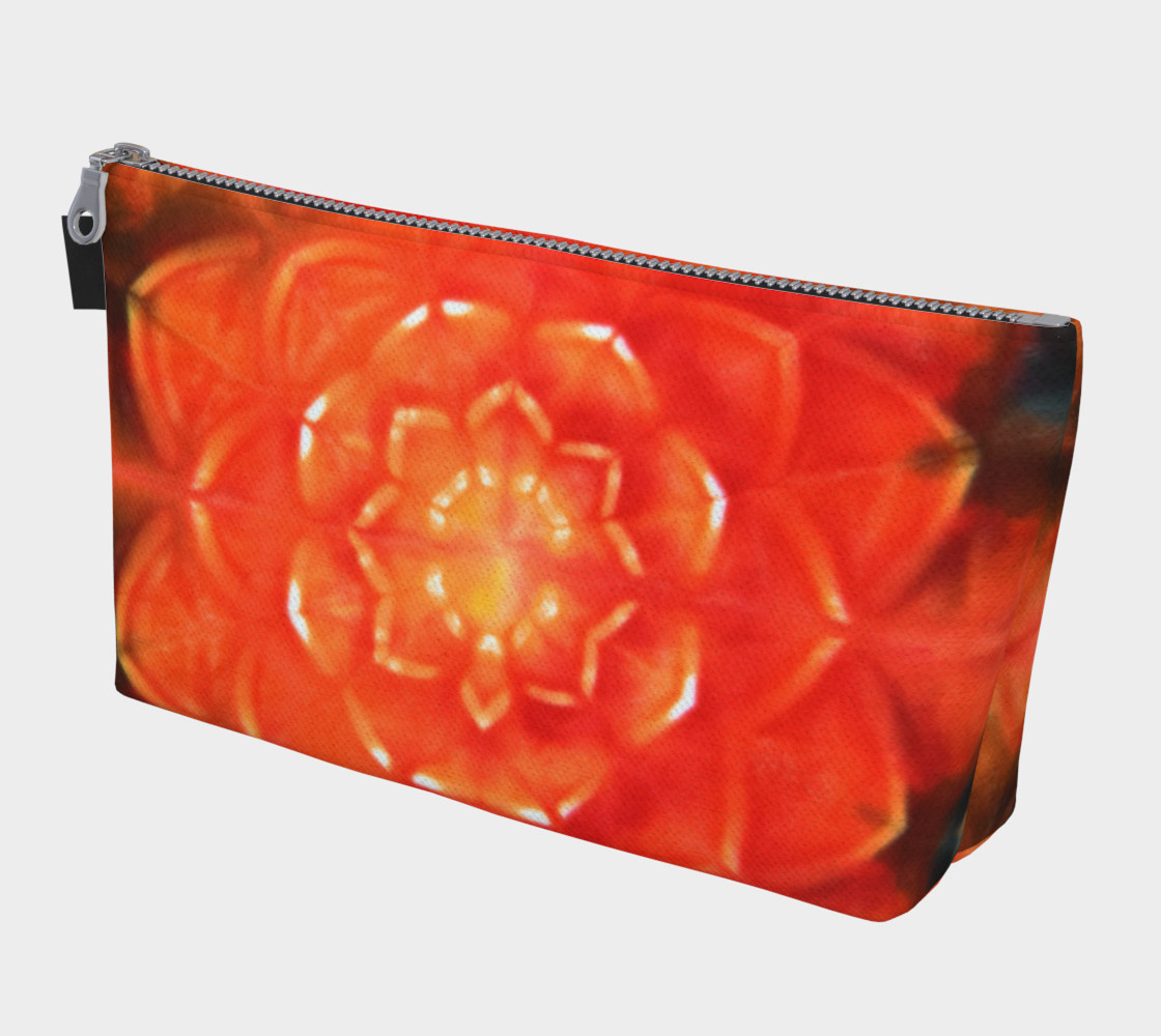 Aperçu de Orange Lotus Makeup Bag #1