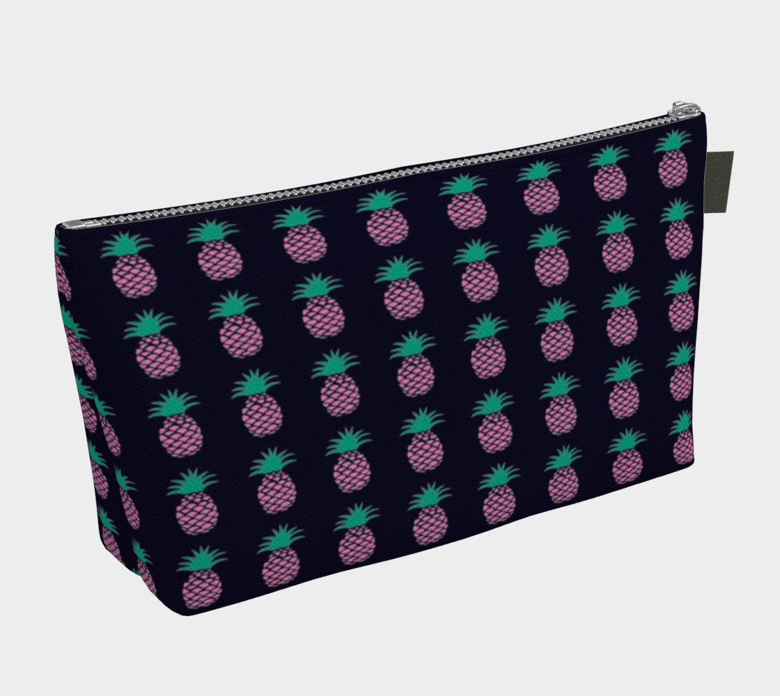 Pineapple - Pink and Green on Navy preview #2