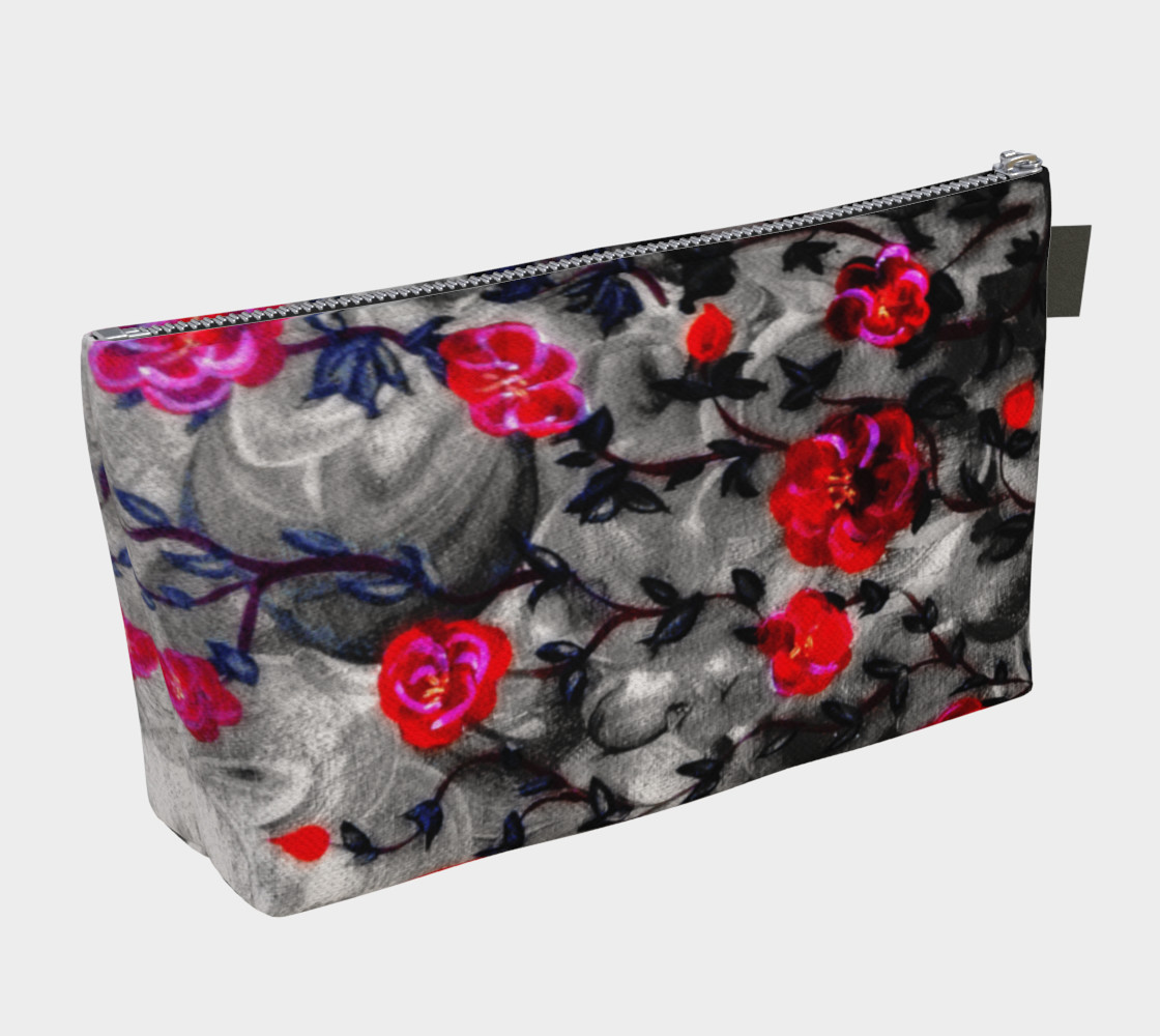 Neon Roses Gothic Art Makeup Bag thumbnail #3