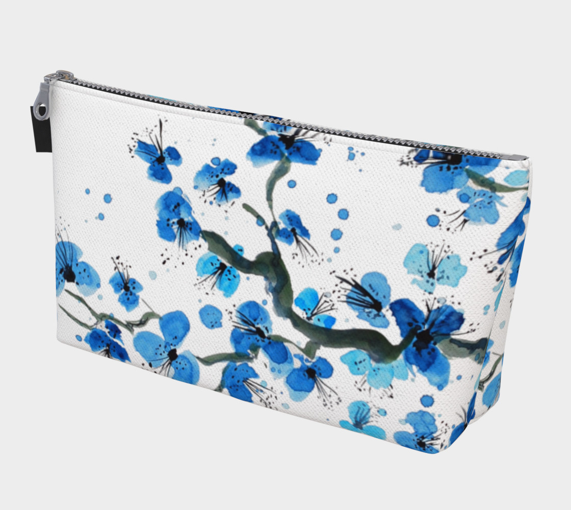 Blue Anese Blossoms Makeup Bag - Printed Makeup Bags Blue Anese Blossoms Makeup Bag - Printed Makeup Bags