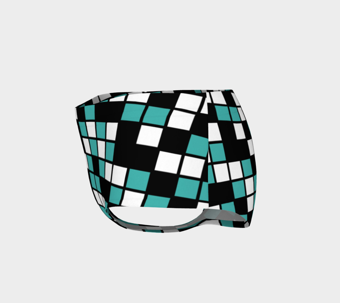 Aperçu de Verdigris, Black, and White Random Mosaic Squares #3