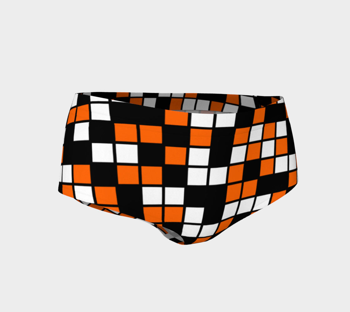 Orange, Black, and White Random Mosaic Squares preview #1