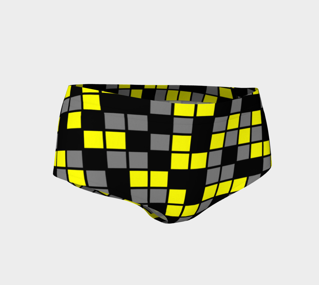 Yellow, Black, and Medium Grey Random Mosaic Squares preview #1