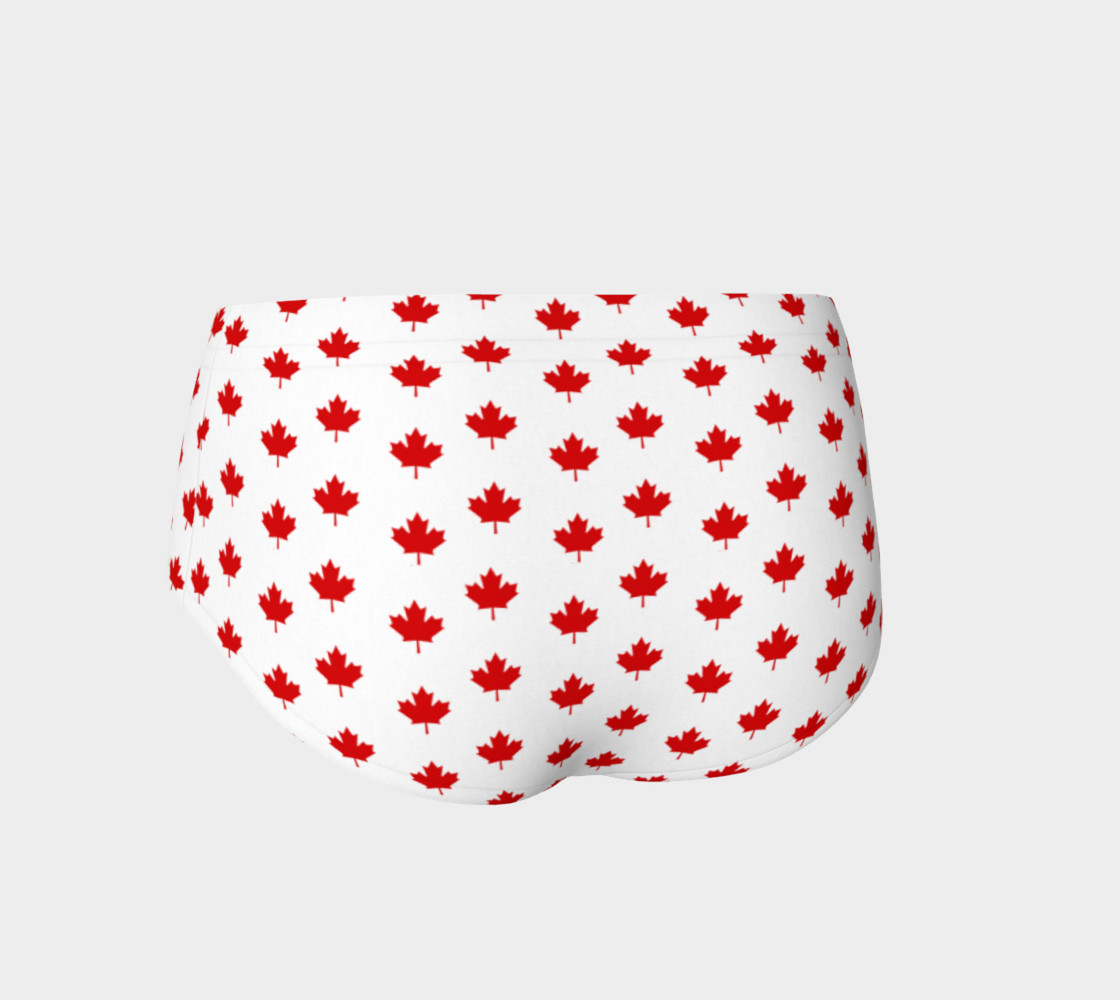 Red Maple Leaf Pattern from Flag of Canada Mini Shorts thumbnail #3