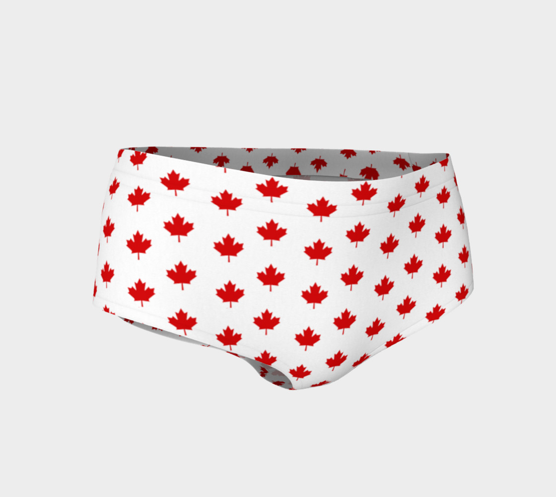 Red Maple Leaf Pattern from Flag of Canada Mini Shorts preview #1