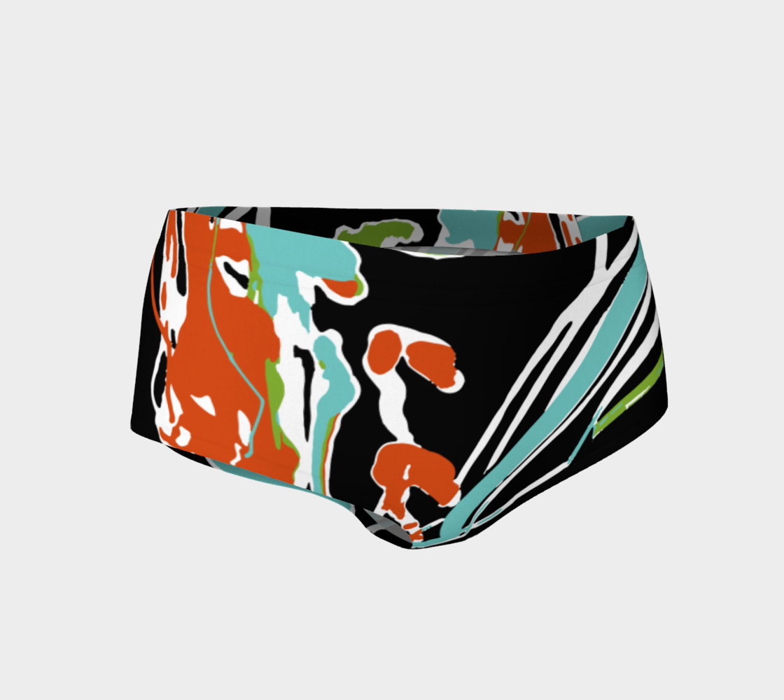 Multicolor Abstract Design Mini Shorts 3D preview