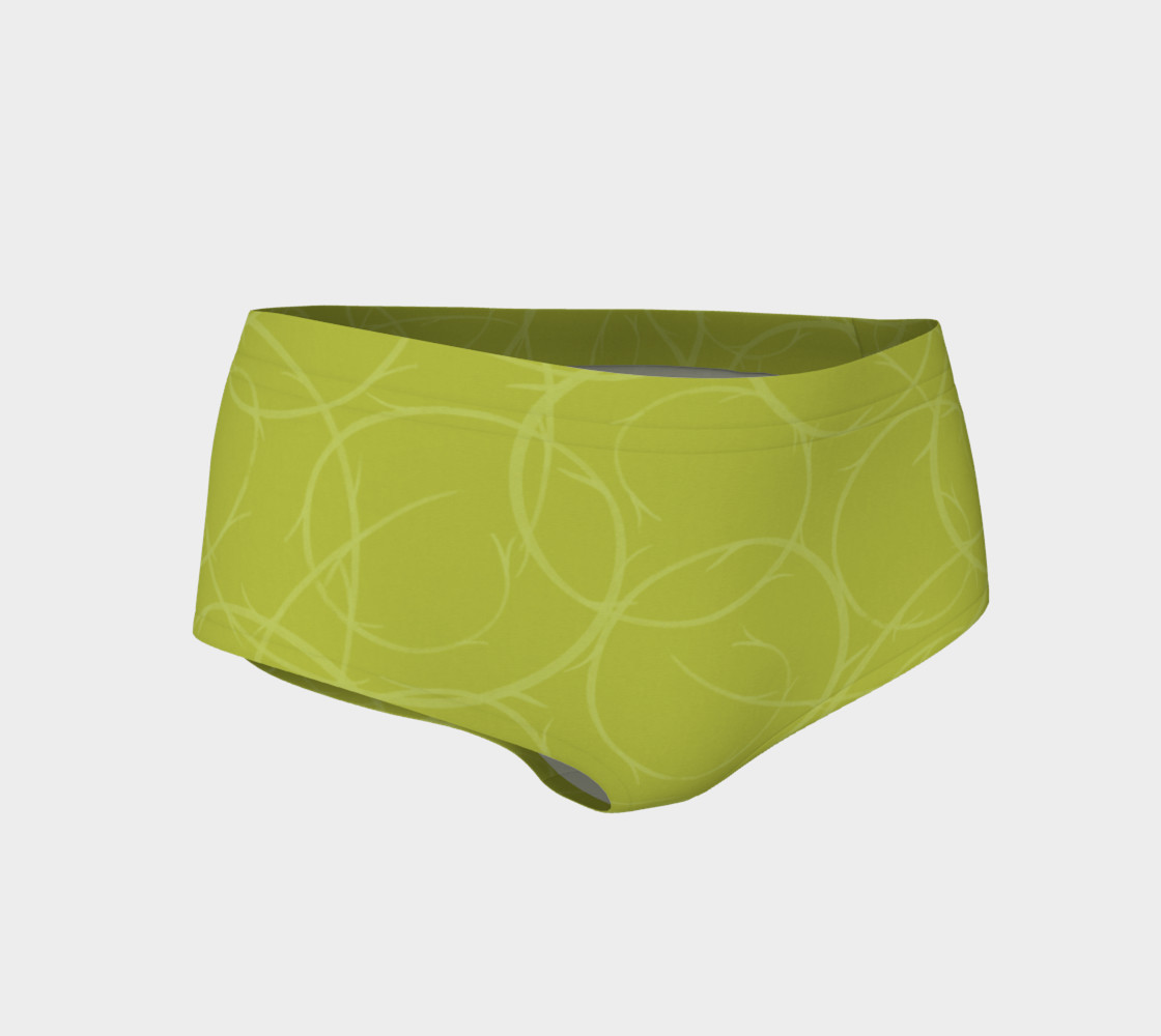 Aperçu 3D de Green Grape Vine Women's Bikini Yoga Shorts