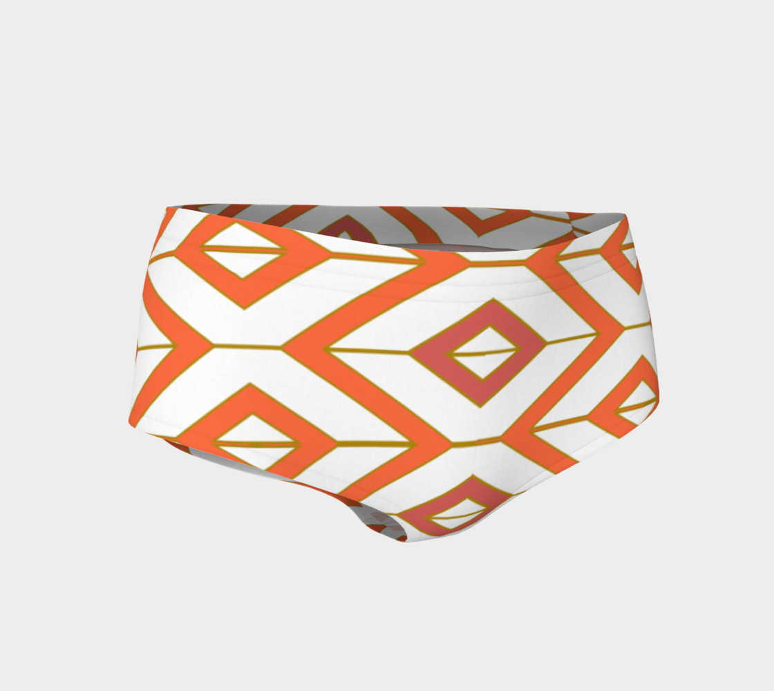 Aperçu 3D de Orange Tribal Bikini Yoga Shorts