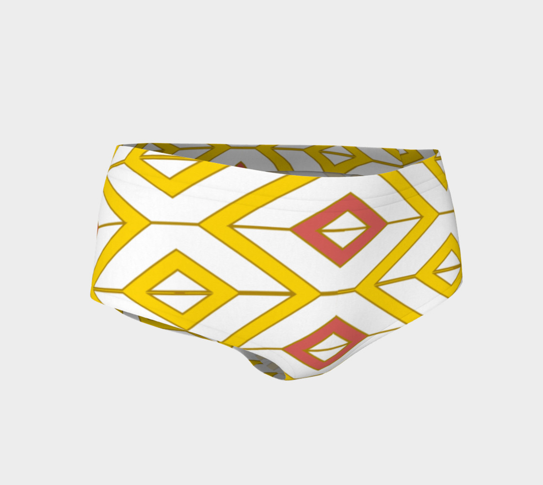 Aperçu 3D de Yellow Tribal Bikini Yoga Shorts