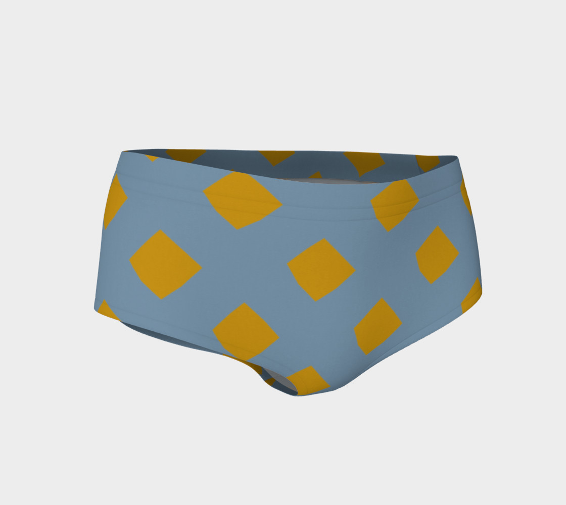 Aperçu 3D de Blue and Gold Lattice Bikini Shorts