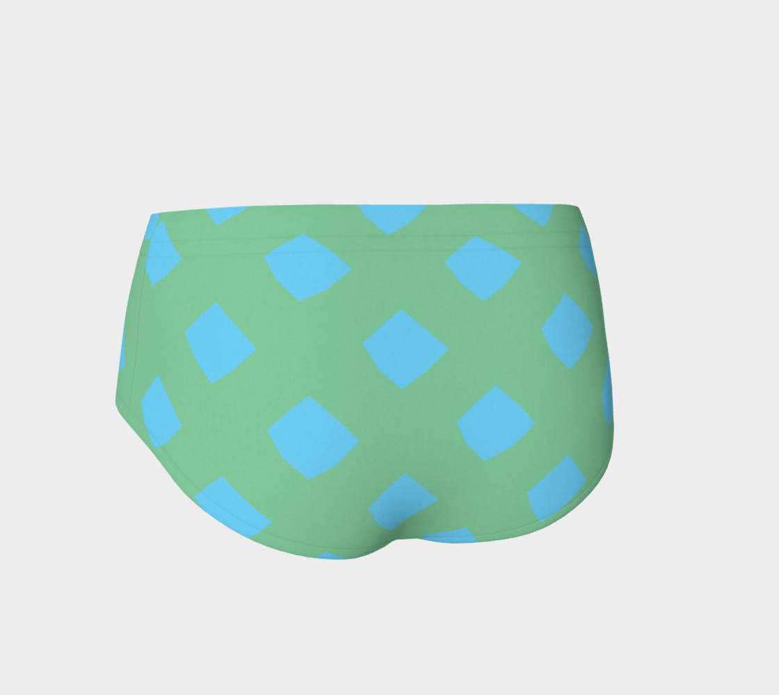 Green and Blue Lattice Bikini Shorts Miniature #3