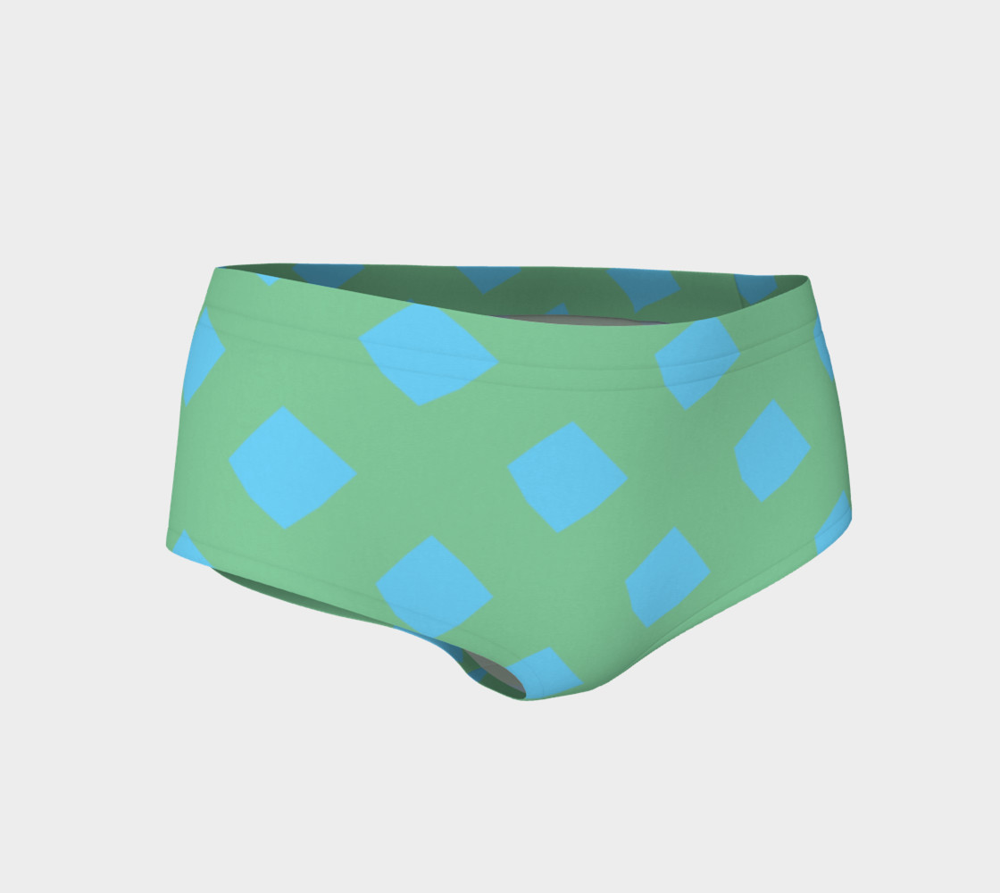 Green and Blue Lattice Bikini Shorts Miniature #2