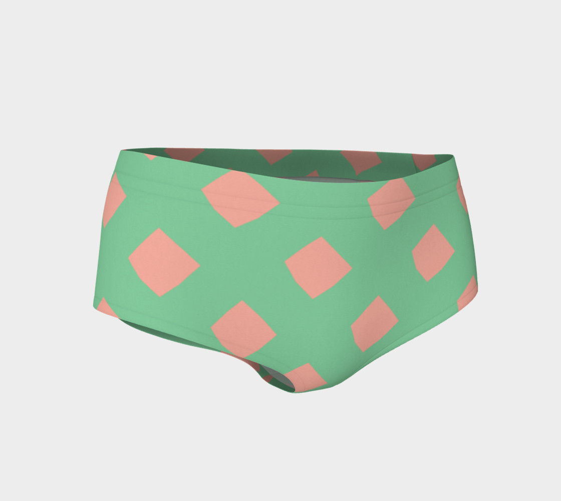 Green and Pink Lattice Bikini Shorts 3D preview