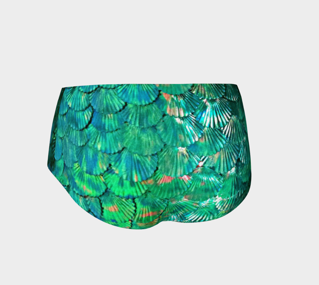 Green Mermaid Scale Booty Shorts preview #2