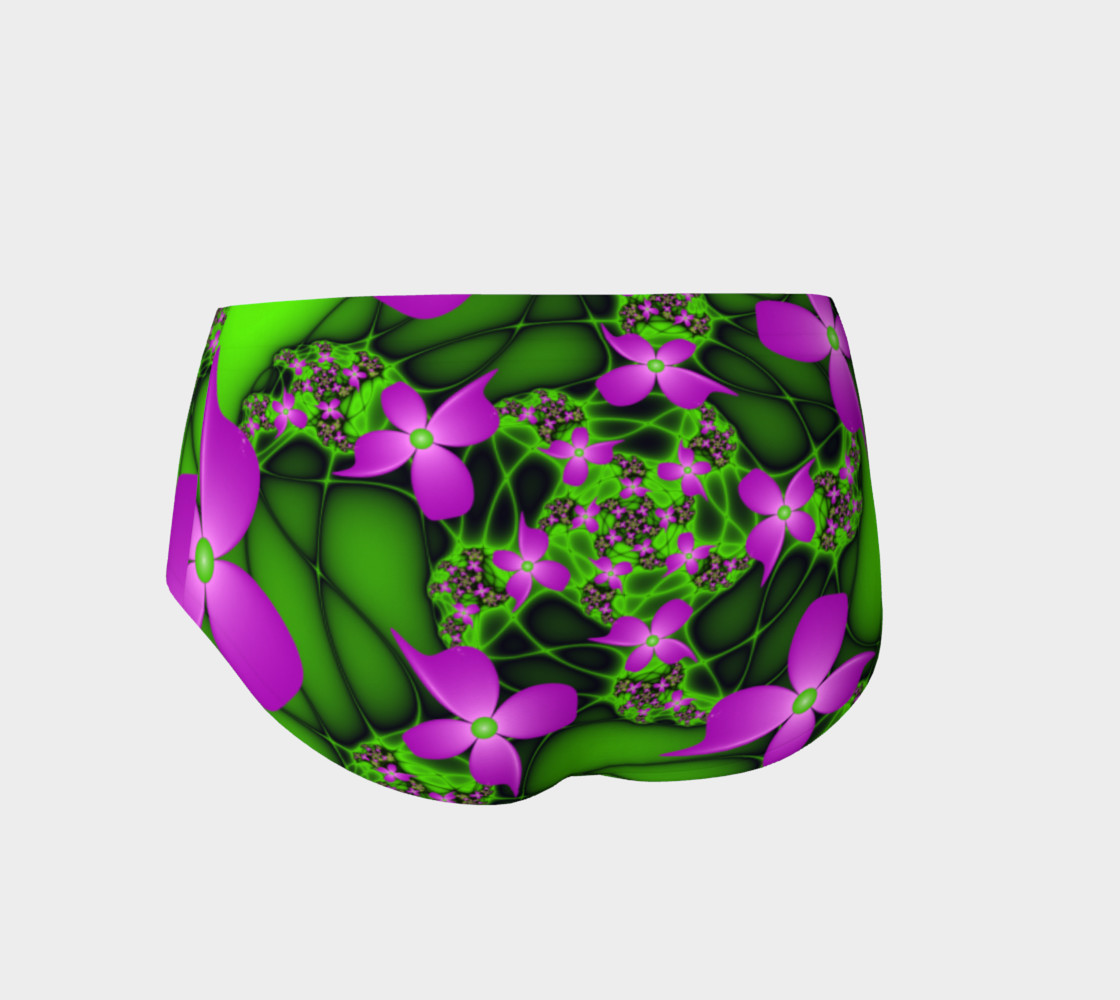 Modern Abstract Neon Pink Green Fractal Flowers preview #2