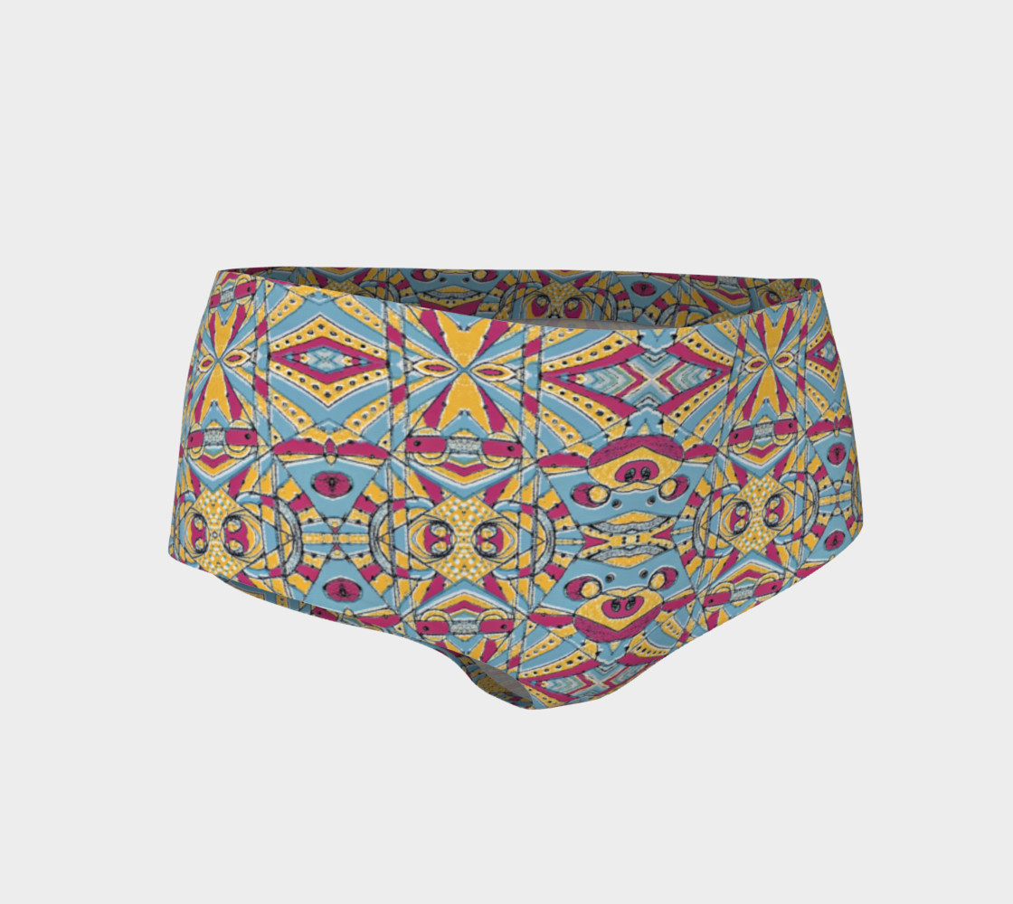 Multicolored Tribal Pattern Mini Shorts Miniature #2