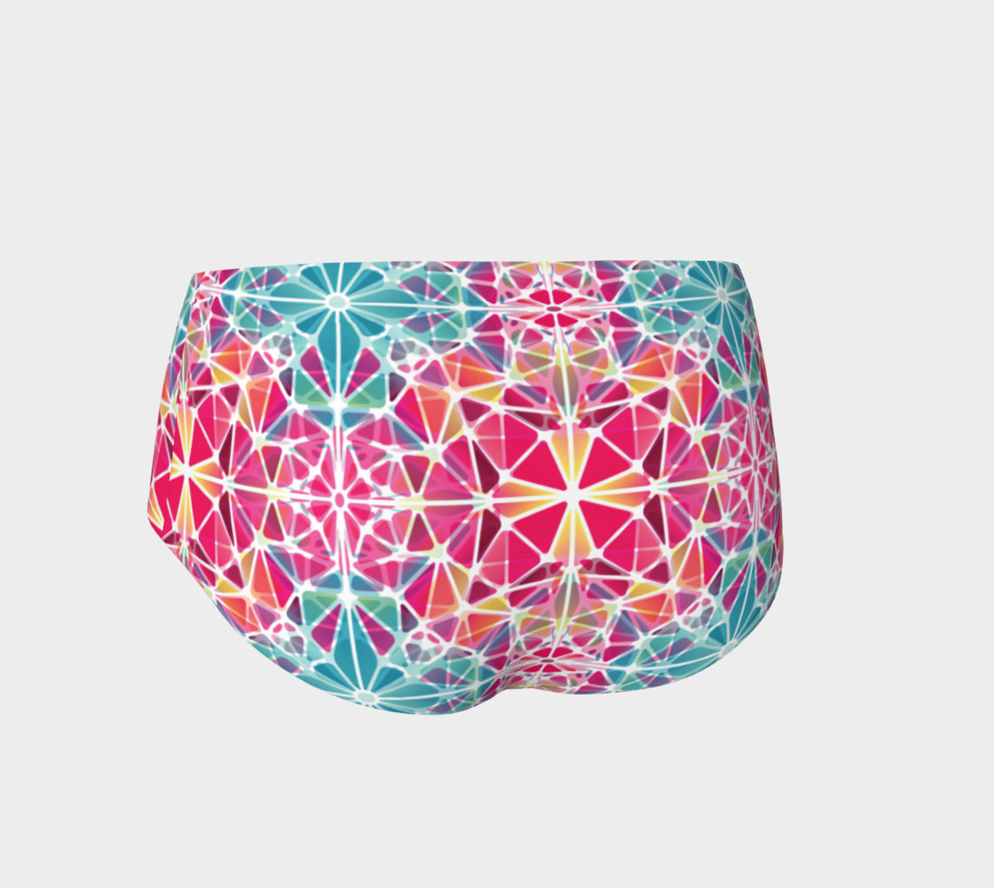 Pink and Blue Kaleidoscope Mini Shorts preview #2