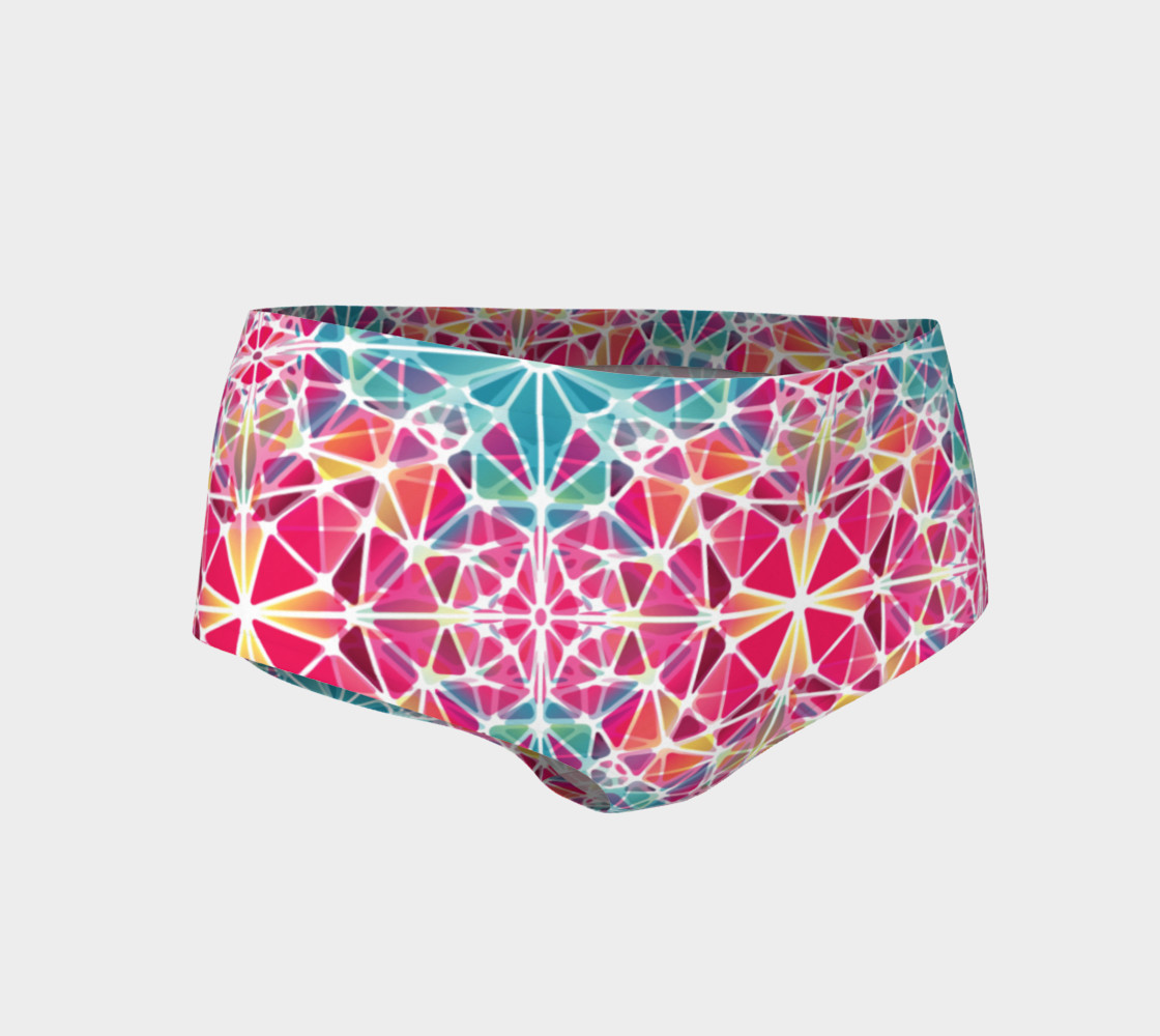 Pink and Blue Kaleidoscope Mini Shorts preview #1