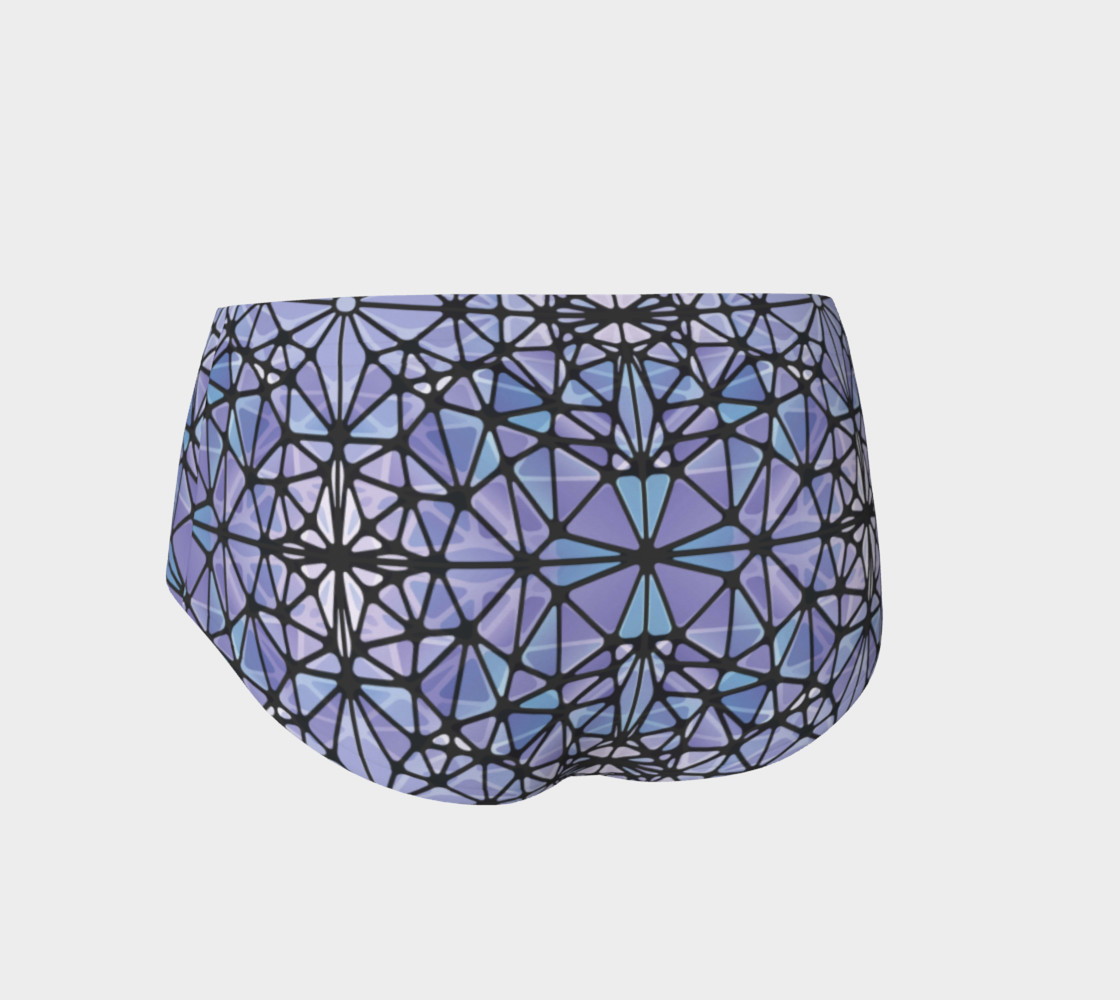 Purple and Blue Kaleidoscope Mini Shorts preview #2