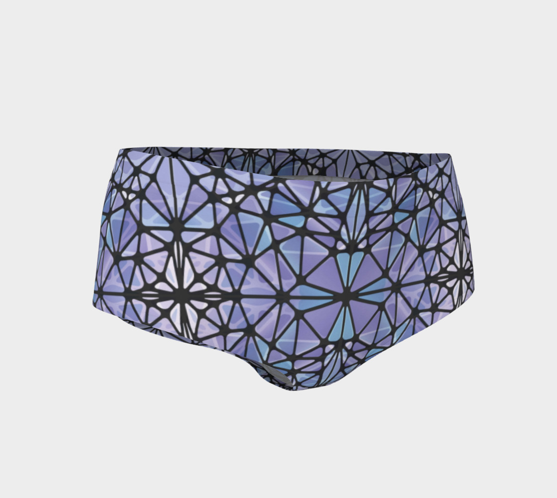 Purple and Blue Kaleidoscope Mini Shorts preview #1