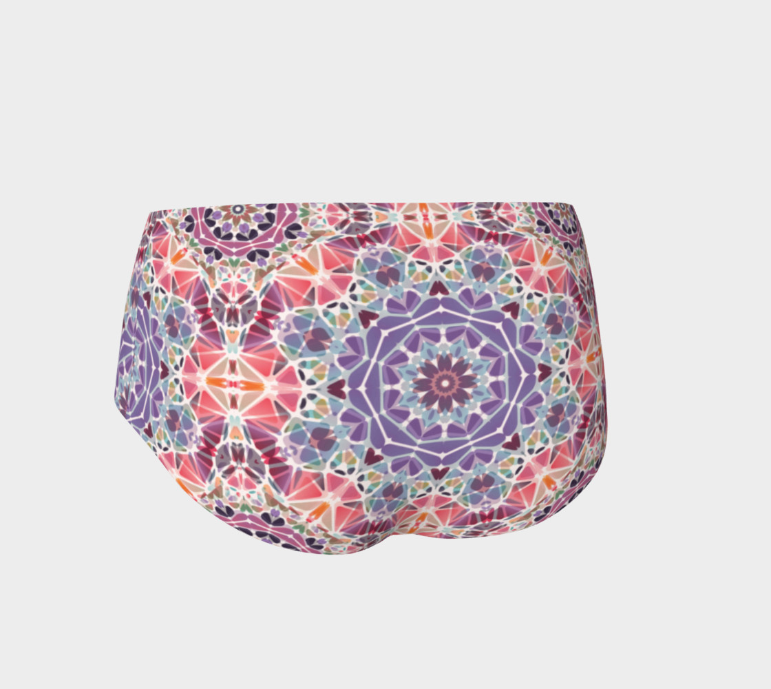 Purple and Pink Kaleidoscope Mini Shorts preview #2