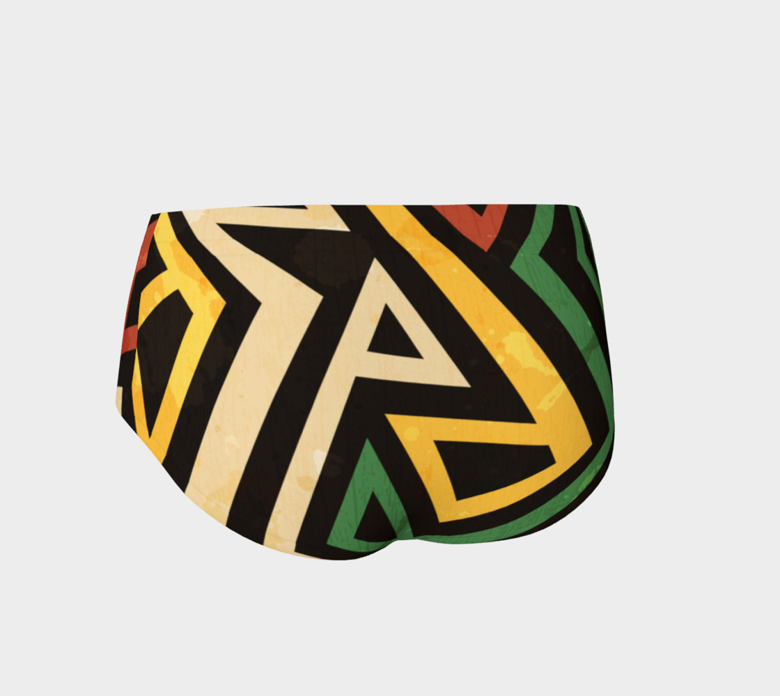 Afrocentric geometric mini shorts (print by Gudinny) preview #2