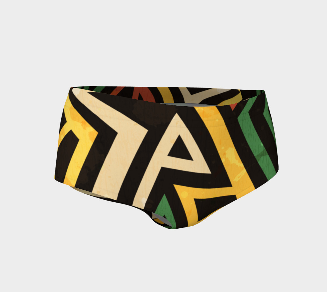 Afrocentric geometric mini shorts (print by Gudinny) preview #1