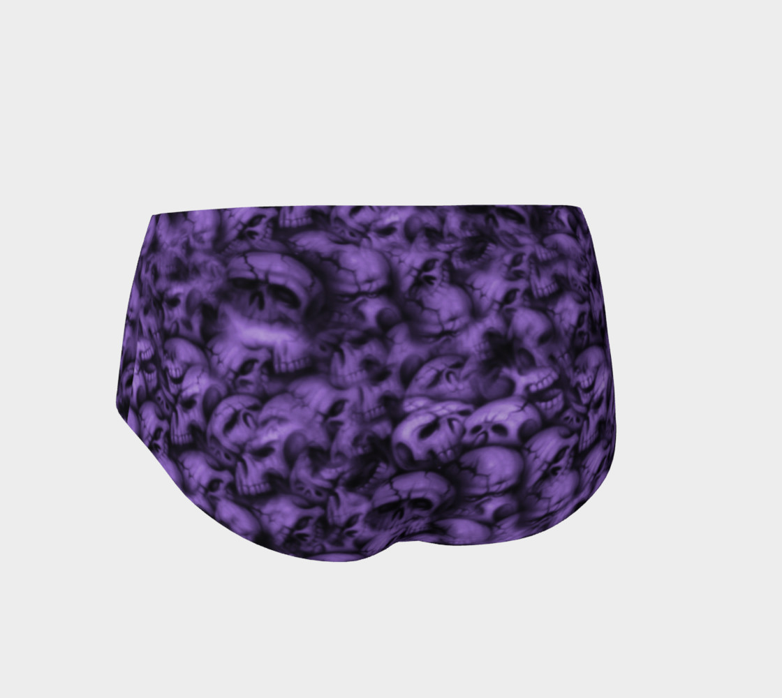 Purple Skulls Gothic Print Boy Shorts preview #2