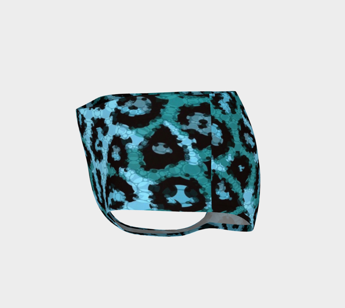 Shocking Turquoise Cheetah Print Mini Shorts preview #3