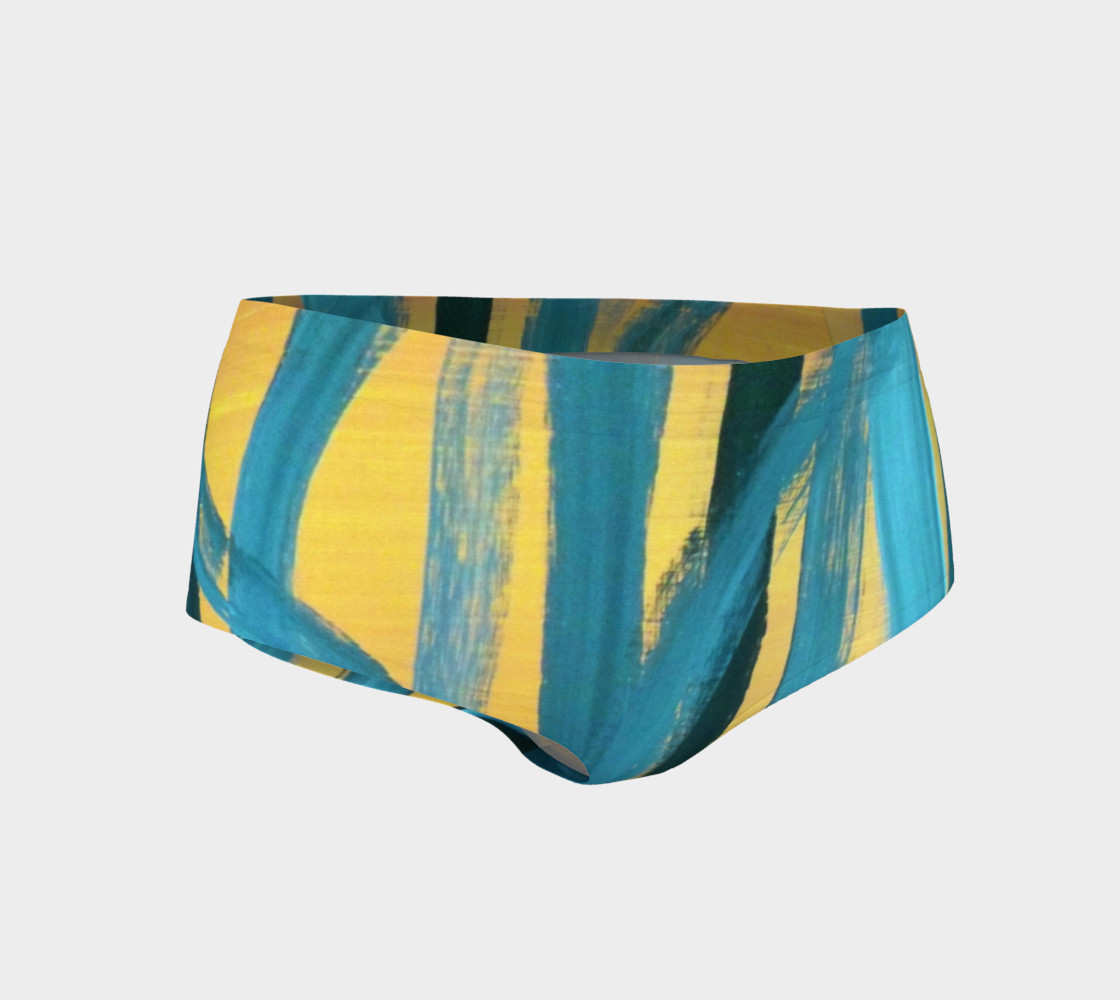 Abstract Trees in Blue and Yellow Mini Shorts 3D preview