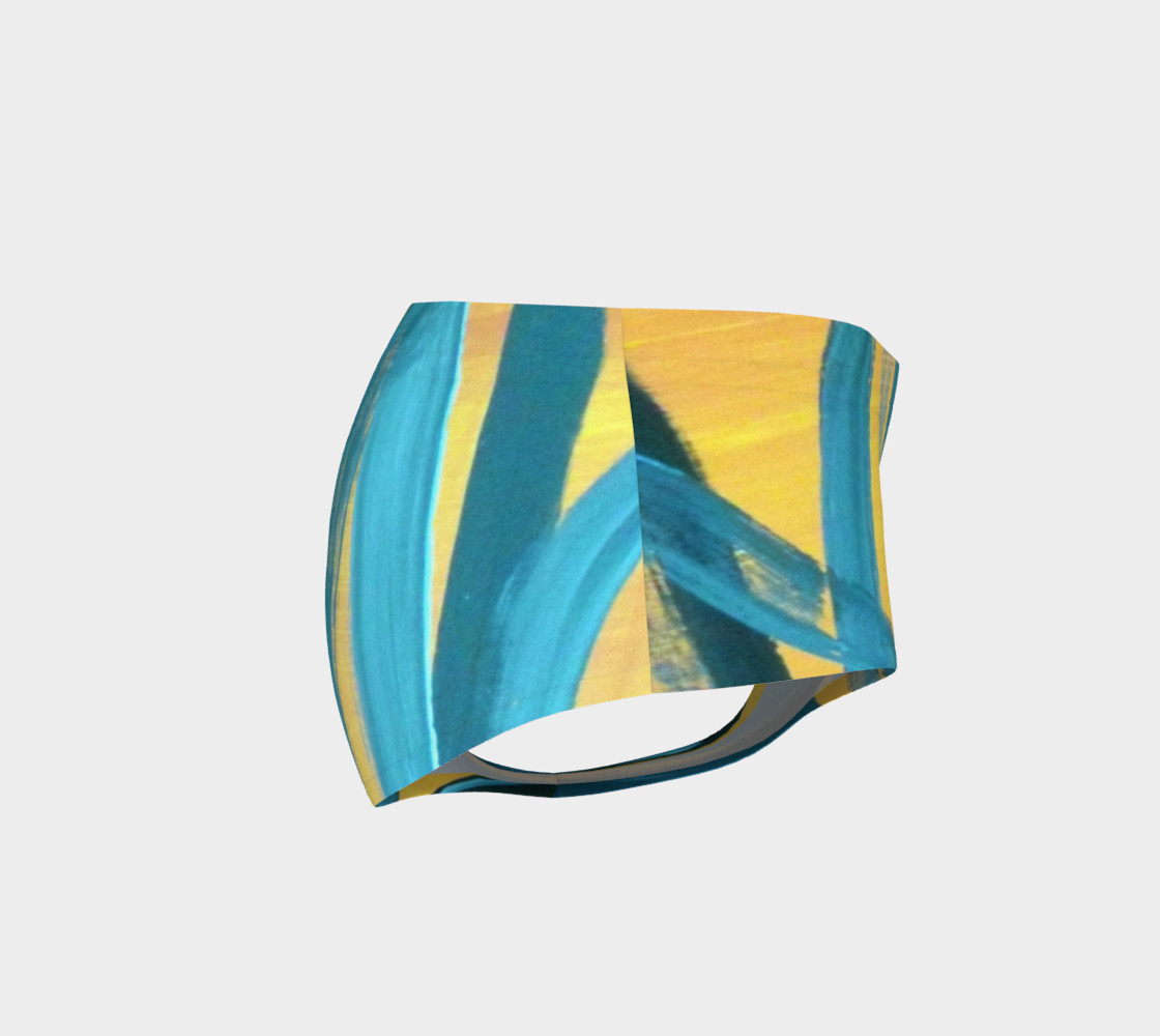 Abstract Trees in Blue and Yellow Mini Shorts thumbnail #5