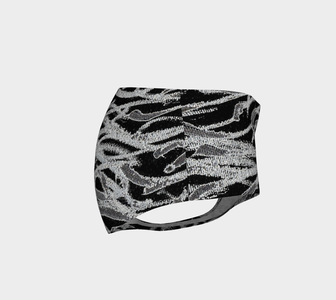 Black White Abstract Horizontal Lines Mini Shorts preview #4