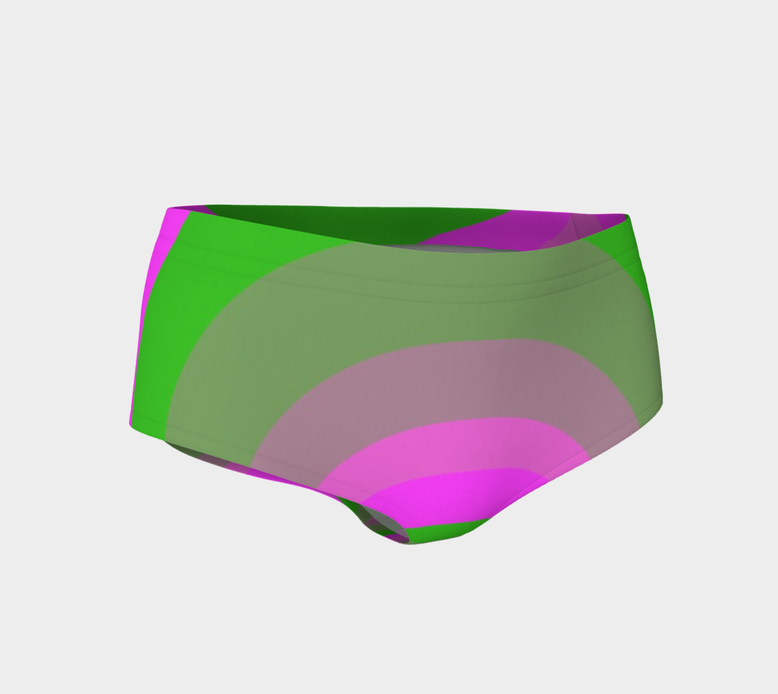 Retrofied Neon Pink Green Women's Fitness Mini Shorts preview #1
