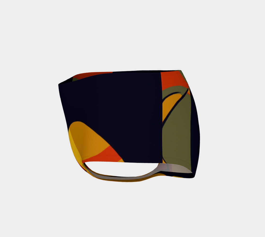 Rasta Geometric Pattern Women's Fitness Mini Shorts preview #3
