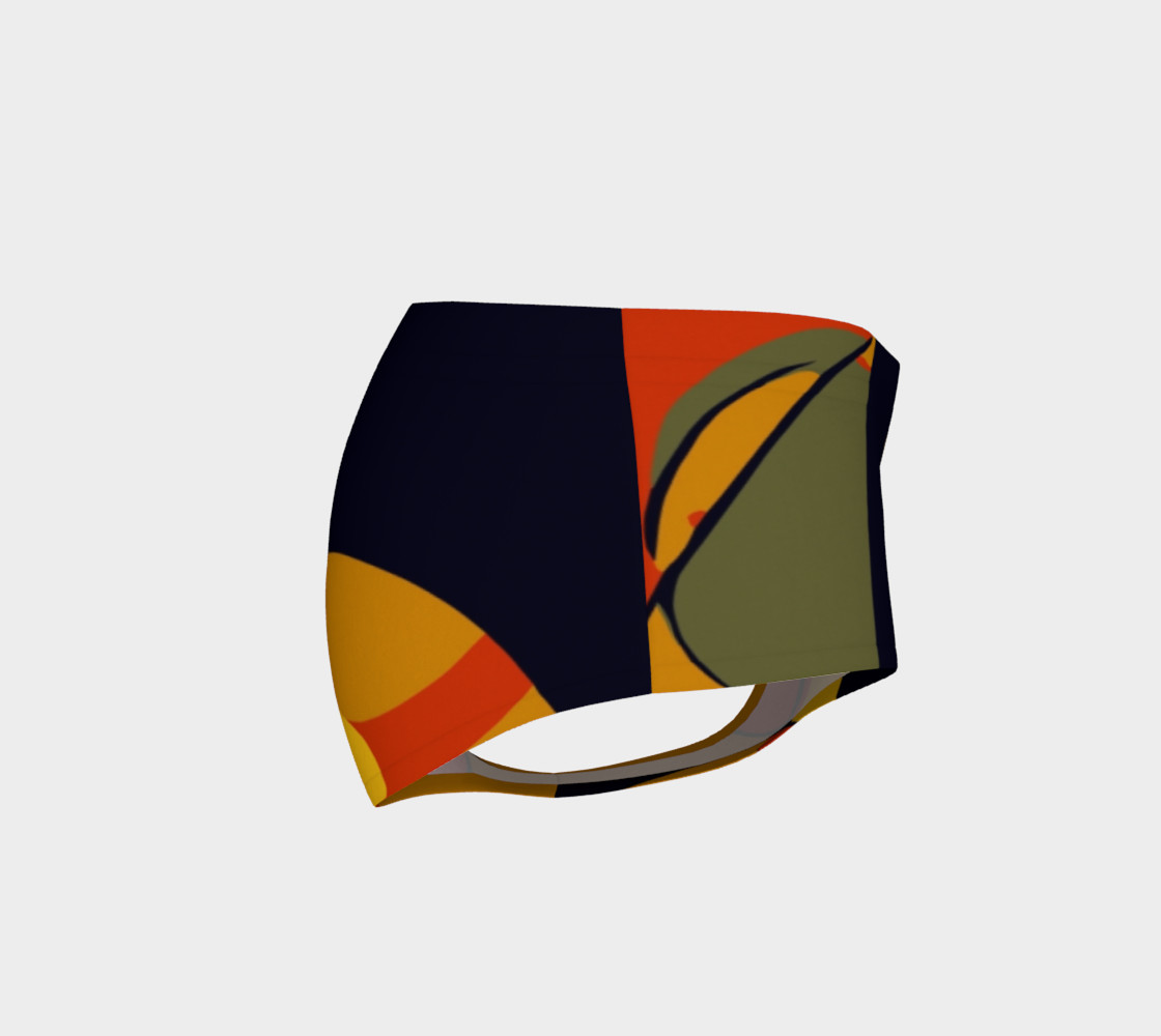 Rasta Geometric Pattern Women's Fitness Mini Shorts preview #4