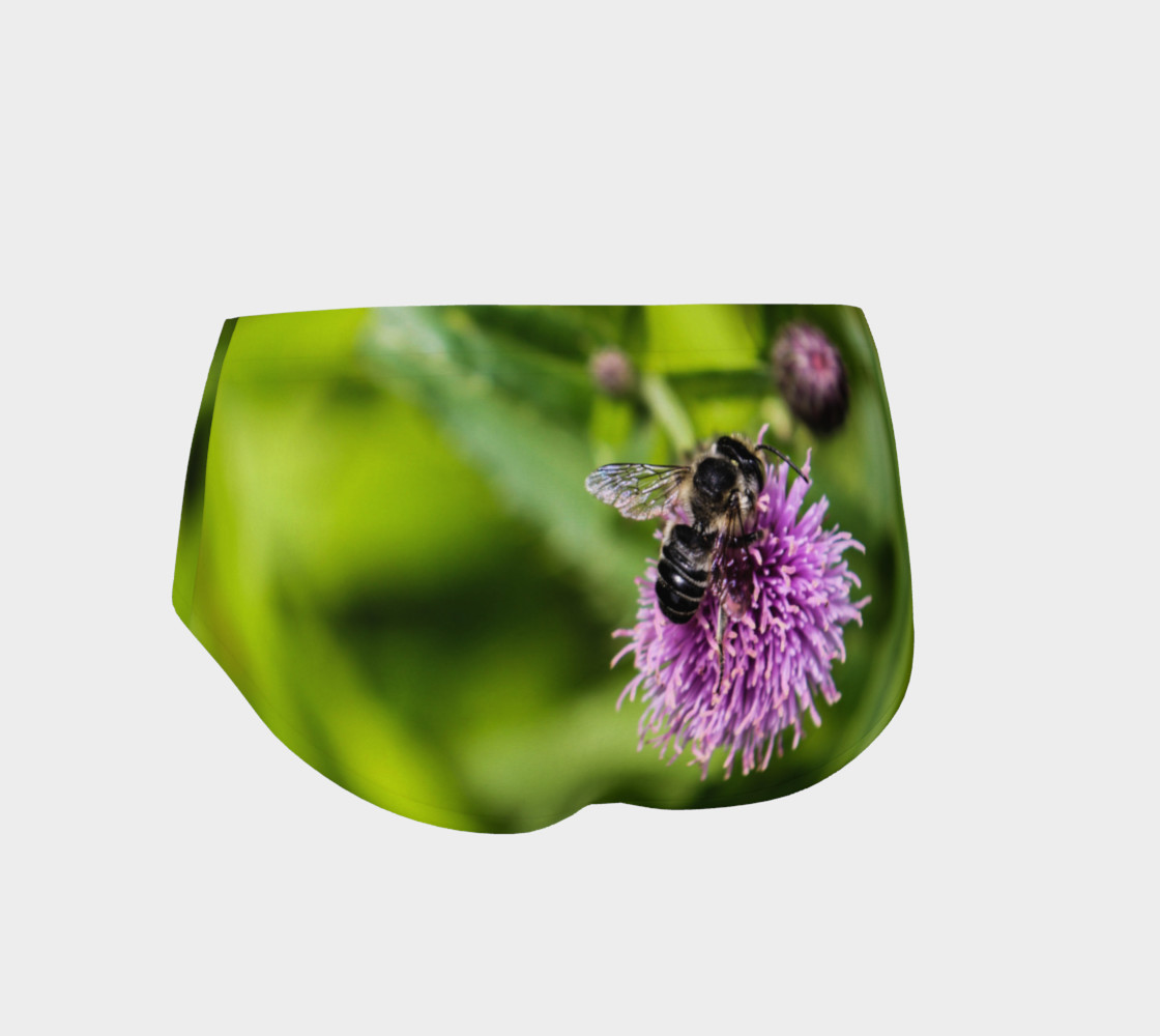 A Bee on a Purple Flower Mini Shorts preview #2