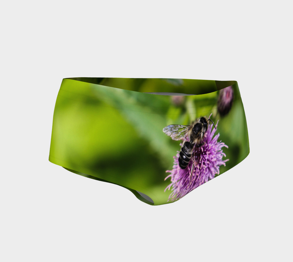 A Bee on a Purple Flower Mini Shorts preview #1