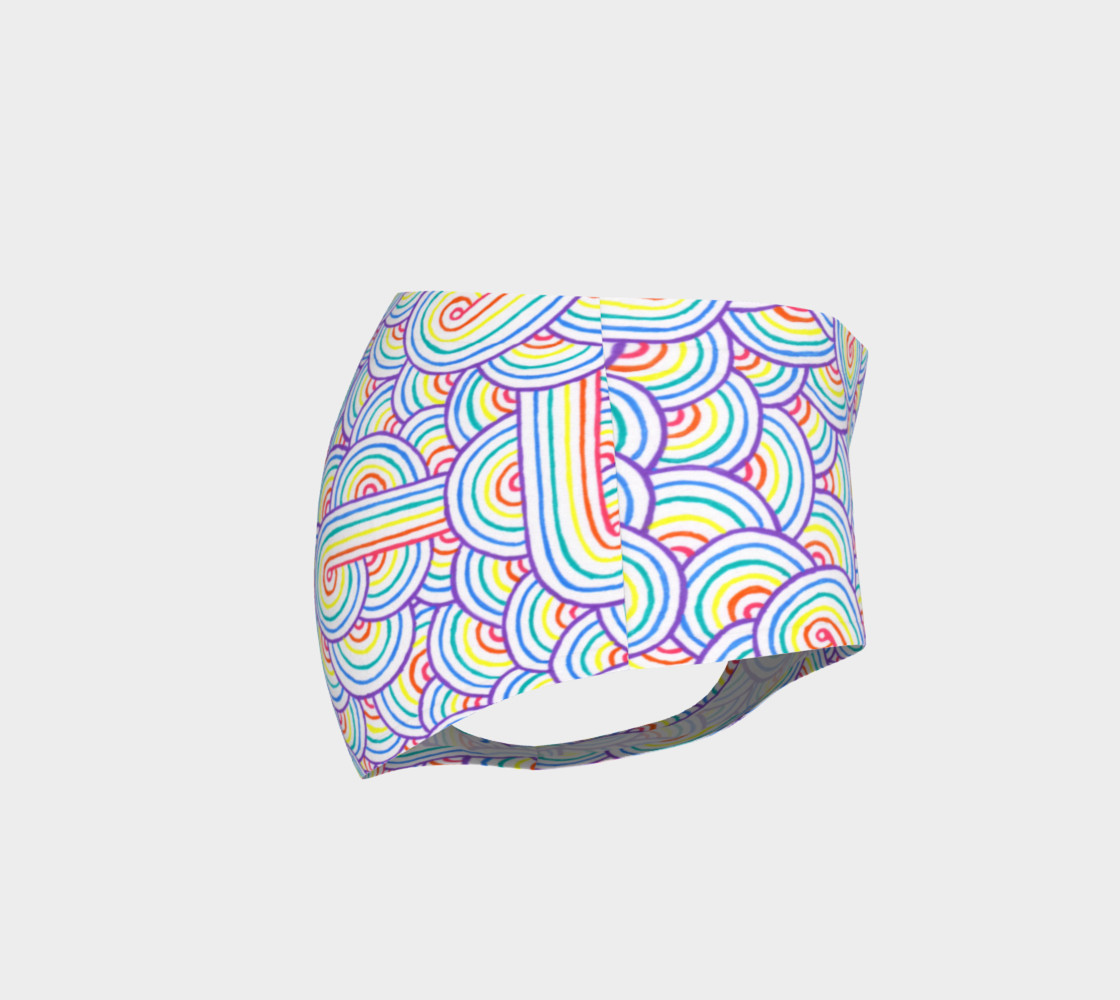 Rainbow and white swirls doodles Mini Shorts preview #4