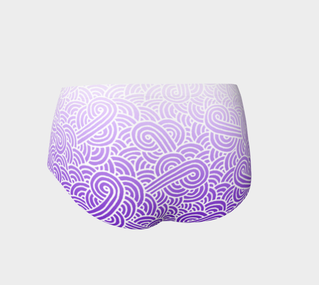 Ombre purple and white swirls doodles Mini Shorts thumbnail #3