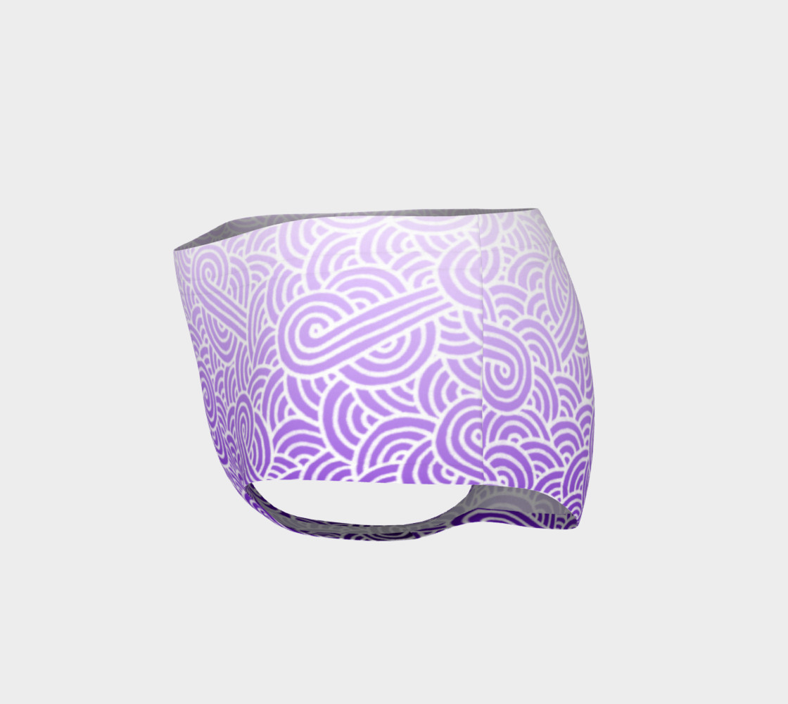 Ombre purple and white swirls doodles Mini Shorts preview #3
