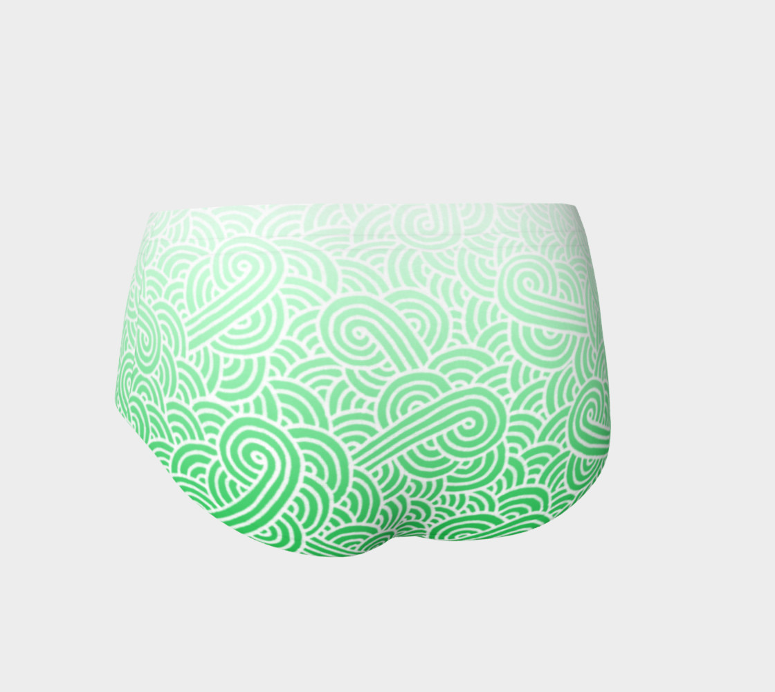 Ombre green and white swirls doodles Mini Shorts preview #2