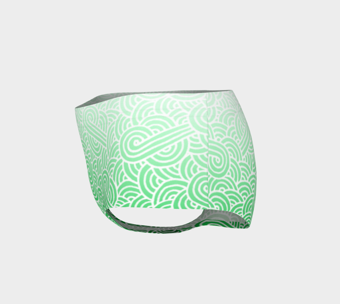 Ombre green and white swirls doodles Mini Shorts preview #3