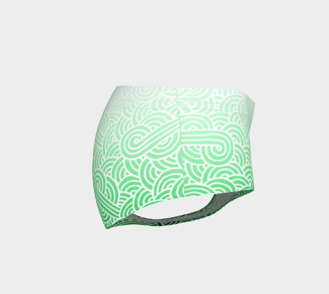Ombre green and white swirls doodles Mini Shorts thumbnail #5