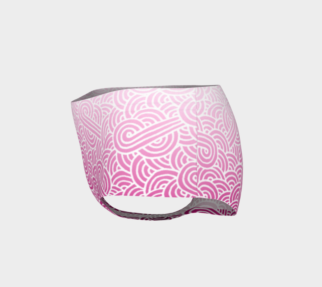 Ombre pink and white swirls doodles Mini Shorts preview #3
