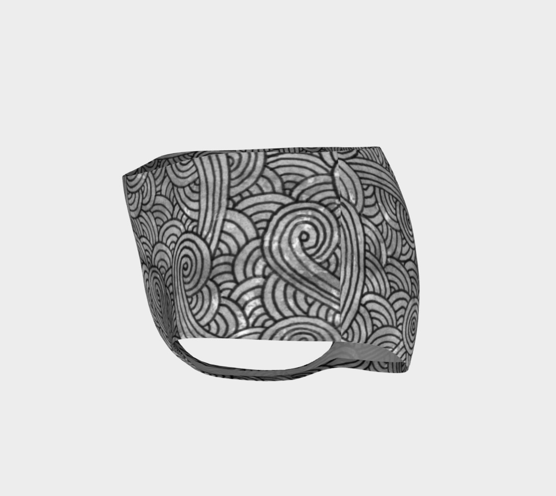 Grey and black swirls doodles Mini Shorts preview #3