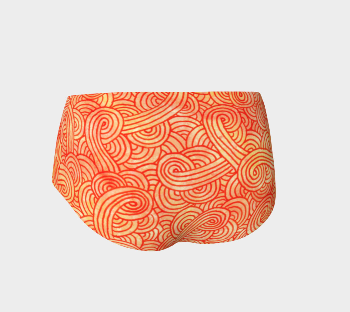 Orange and red swirls doodles Mini Shorts thumbnail #3