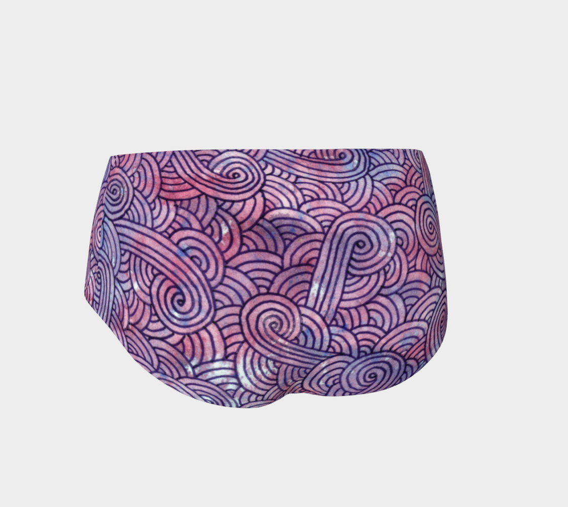Purple swirls doodles Mini Shorts preview #2