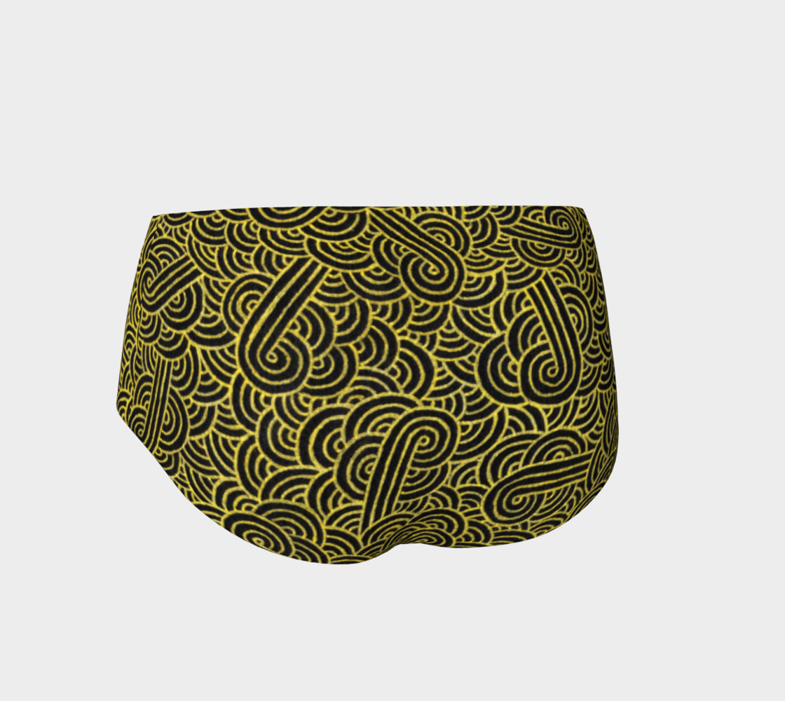 Faux gold and black swirls doodles Mini Shorts thumbnail #3