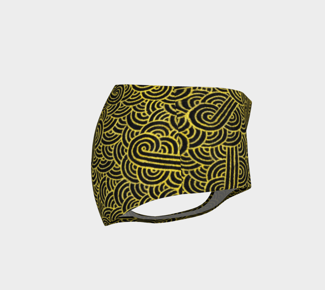 Faux gold and black swirls doodles Mini Shorts preview #4